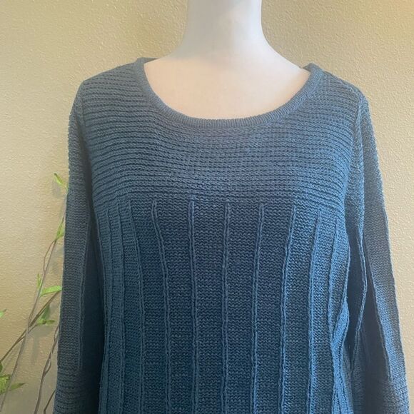 Charter Club Women's Ribbed Trim Crewneck Sweater Size M - Picture 2 of 8